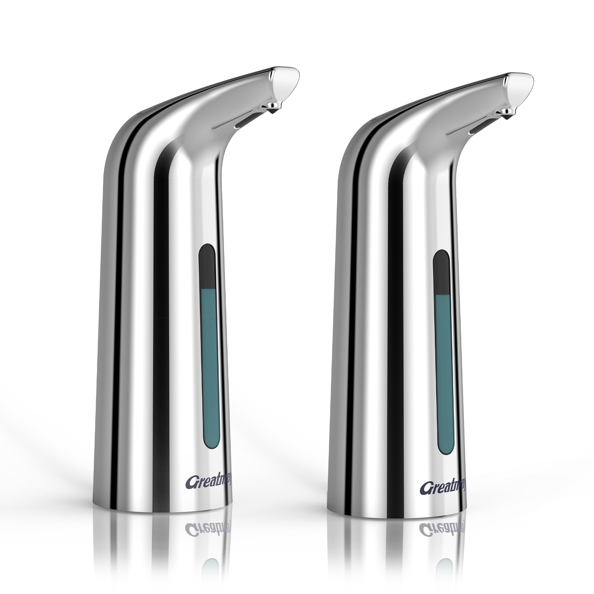 Automatisch Seifenspender,mit 4 einstellbare Stufen,Elektrischer 300ml Berührungsloser Batteriebetriebener Seifenspender mit Sensor,IPX6 Wasserdicht für Bad,Küche (400ml Silber+Silber)