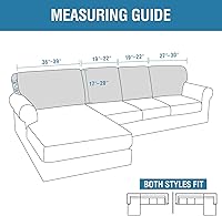 Vista 551 de H.VERSAILTEX 2025 New Sectional Couch Covers 8 Pieces Stretch Sofa Covers for Sectional Sofa Set Separate L Shaped Couch Cover for Both Left/Right