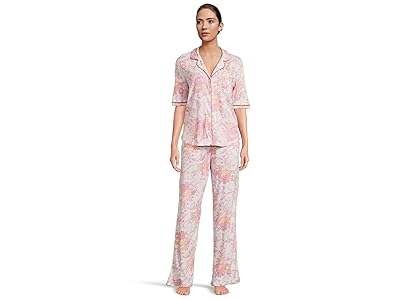 Karen Neuburger Romantic Fields Elbow Sleeve Pajama Set with Lace Women