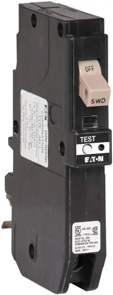 Eaton 20 amps Arc Fault/Ground Fault Single Pole Circuit Breaker