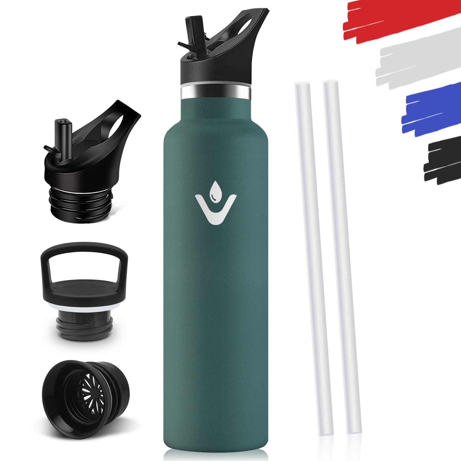 Bouteille isotherme double paroi 1L étanche et sans BPA pour le sport