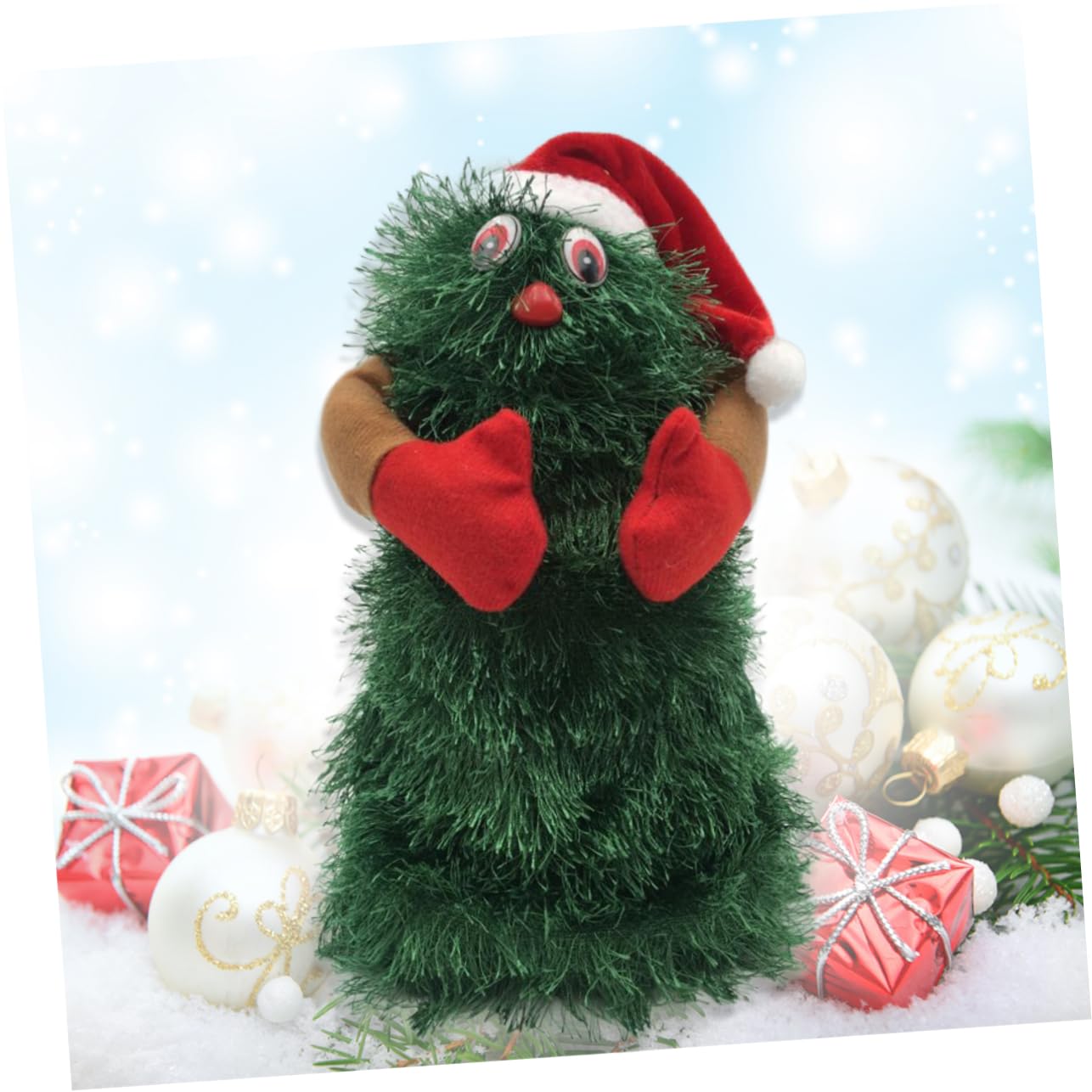 Toyvian Juguete Navideño Papá Noel Adornos Navideños Estatuilla Navideña Árbol De Baile Navideño Muñeca Eléctrica para Girar