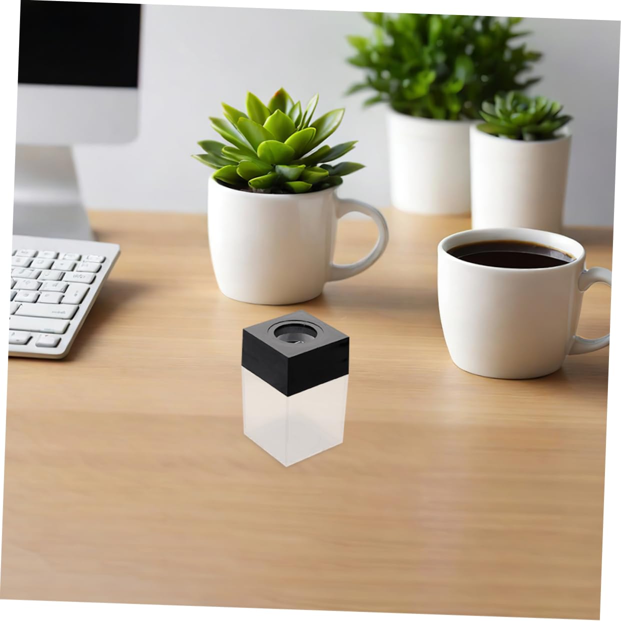 Hemobllo 12piezas Caja de Clips Magnéticos de Plástico Organizador de Escritorio para Clips de Papel Hogar U Oficina Soporte Magnético Portátil