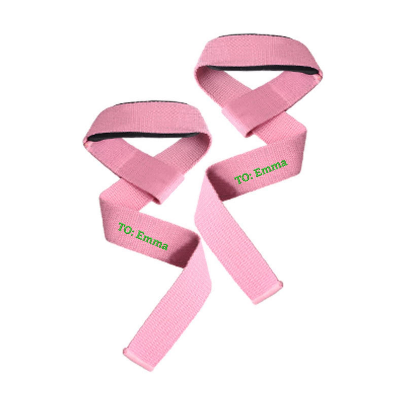 2Pcs Personalized Embroidered Weightlifting Wrist Straps, Custom Gym Training Wraps for Bodybuilding, Powerlifting, Deadlifts, Strength Training, Customisable Gift for Fitness Enthusiasts (Pink)