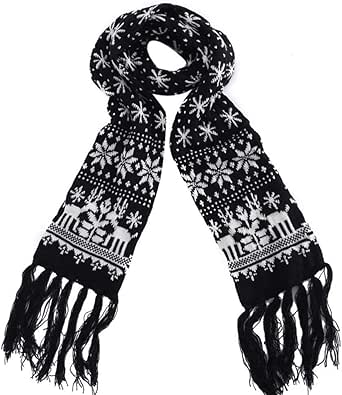 Dinglong Écharpe chaude,UniSexe Rennes flocon de neige écharpe chaude épaisse glands hiver châle de Noël