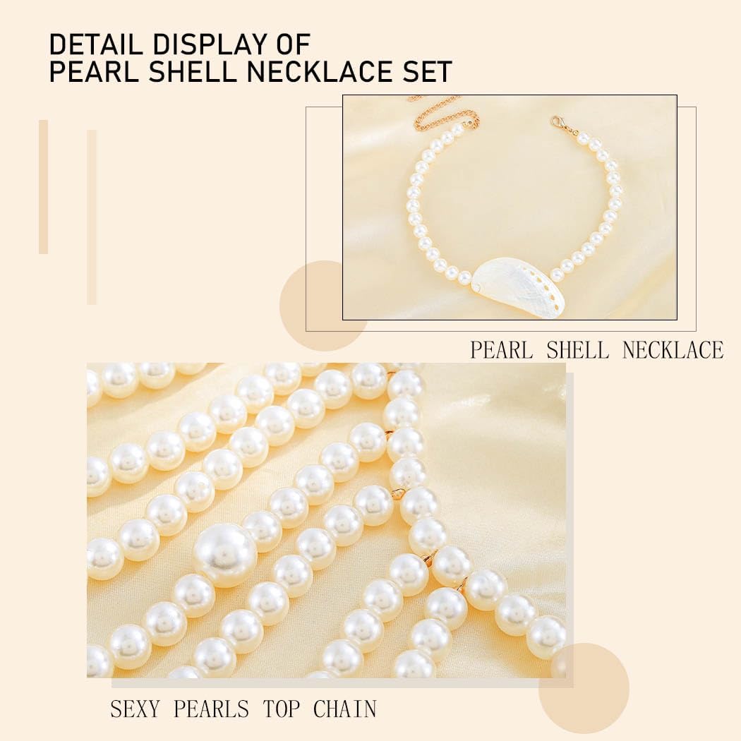 CanB Pearl Top Pearl Body Chain Sexy Chain Bra Beach Bikini Chain Necklace Set Body Jewelry for Women - Image 5