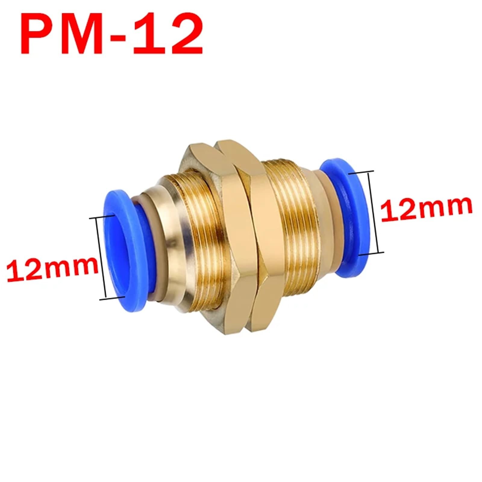 4 mm 6 mm 8 mm 10 mm 12 mm rura zewnętrzna PM proste pneumatyczne złącze pneumatyczne szybkozłączka 5 szt. (PM-12)