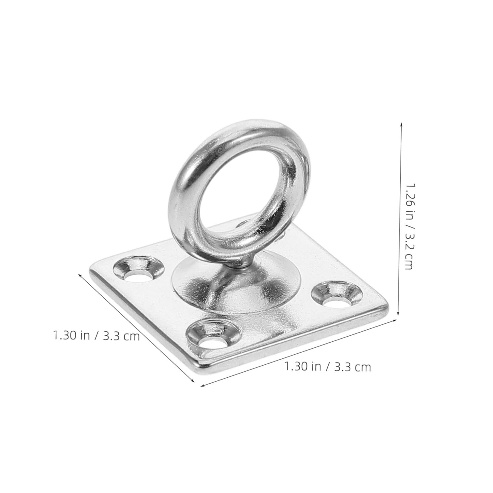 Totority 2pcs Heavy Duty Stainless Steel Door Buckle Pad Eye Plate Hooks Ceiling Hanging Hooks for Marine Use