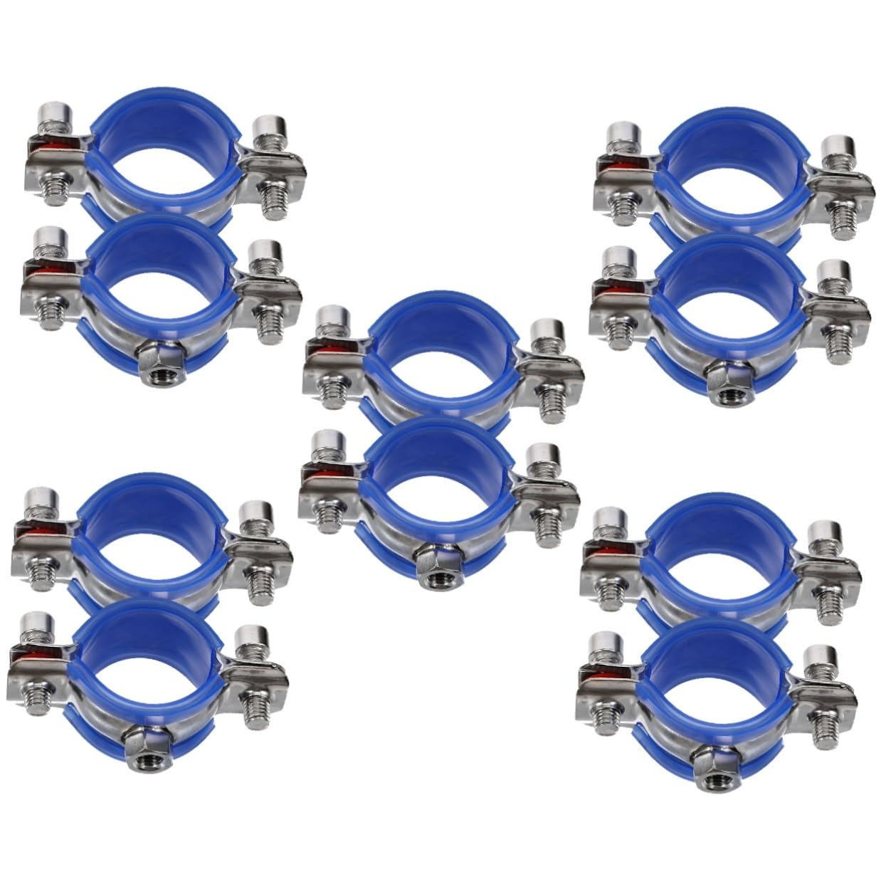 NUOBESTY 5 Ensembles Collier De Serrage En Acier Inoxydable Pince Robuste Colliers Pour Tuyau Serrer Support Mur Collier De Serrage Pour Tuyau Agrafe Pépin Pinces À Tuyaux 2 Pièces * 5