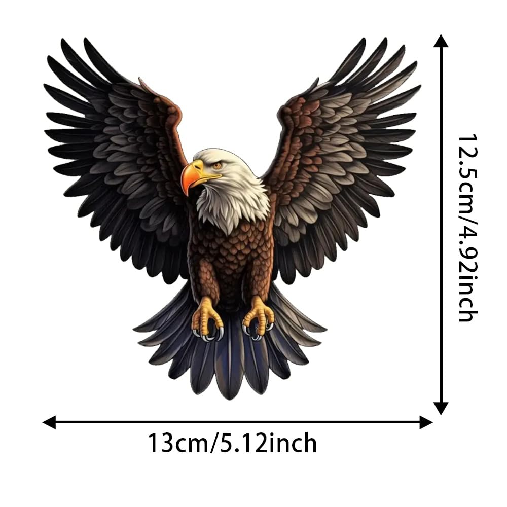 Lot de 2 autocollants en vinyle de 13 x 12,5 cm avec aigle volant - Imperméables - Décoratifs pour voitures, ordinateurs portables, motos, camions et vitres de fenêtre - #DZ187 - 4