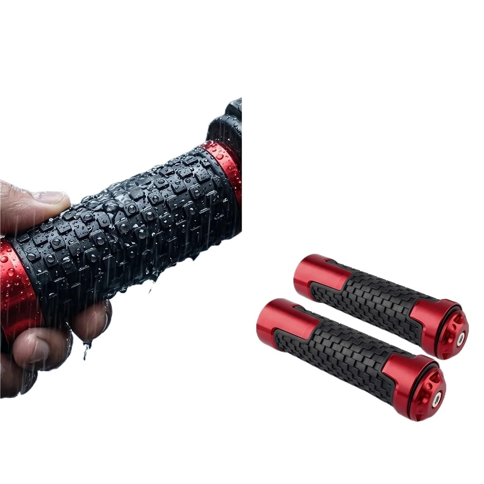 Motorradgriffe Für Scooter Dirt Bar Grip | 1 Paar CNC-Aluminium-Gummi-Lenkergriffe, rutschfeste Endkappen, 22 mm