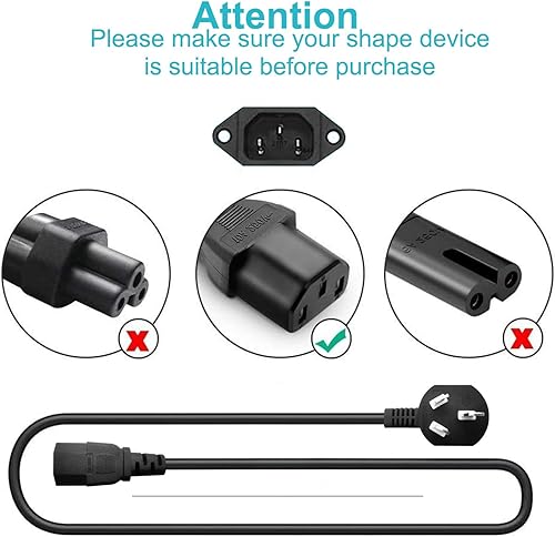 Miniatura 3 de Cable de alimentación de CA universal de 3 clavijas de 13.2 pies para cinta de correr plegable Goplus 2 en 1, cintas de correr Horizon Fitness,