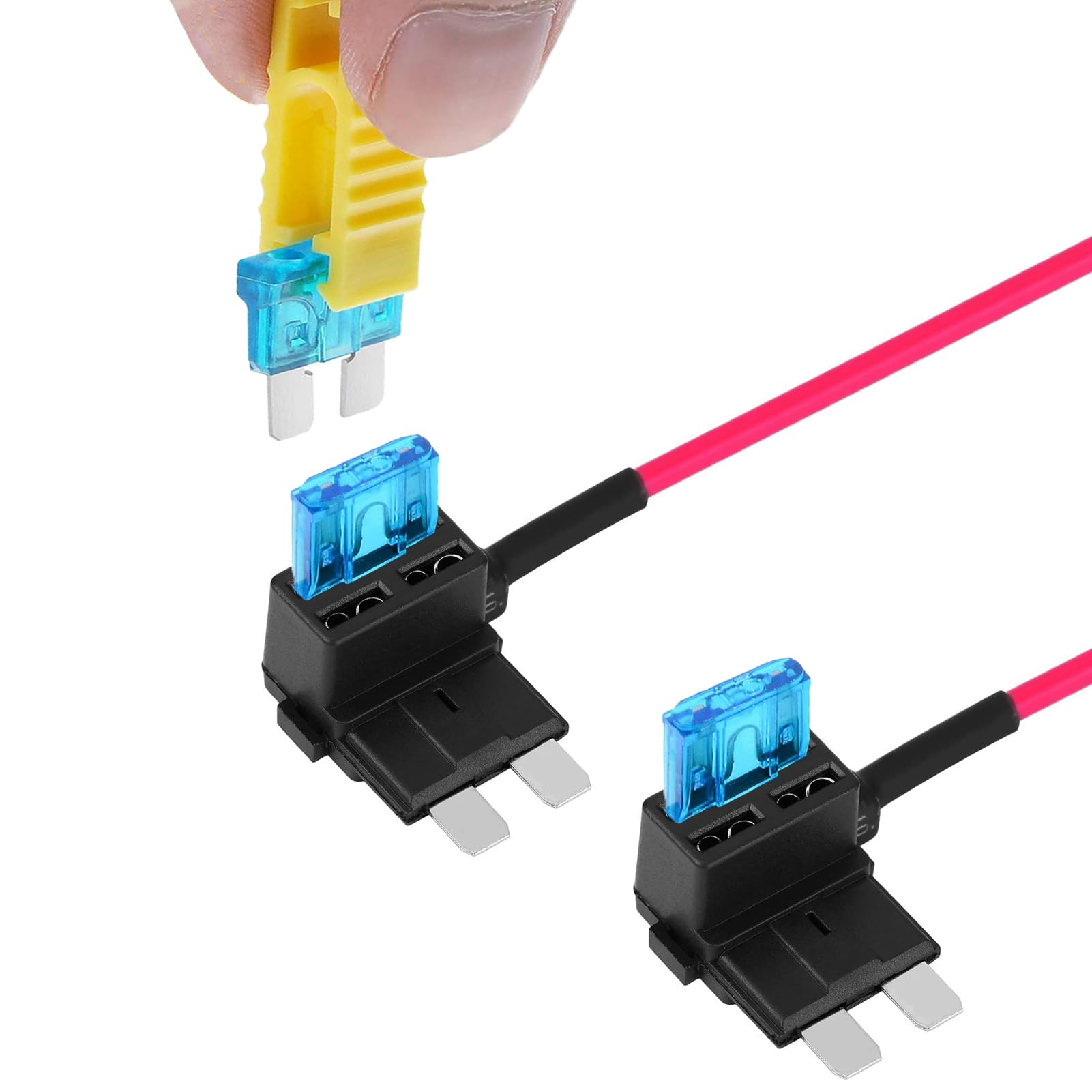 AUKENIEN Standard Add-A-Circuit Car Fuse Tap Adapter Piggy Back Fuses Holder with ATO ATC 2A 3A 5A 7.5A 10A 15A 20A 25A 30A 35A 40A Automotive Blade Fuses for Cars Trucks Boats - Image 4