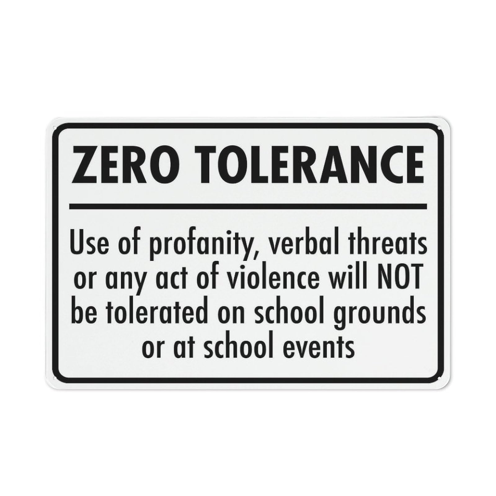 Metal Tin Signs Zero Tolerance Rustic 8"x12" Metal Tin Sign - Outdoor & Home Wall Decor for Cafe, Bar & Kitchen