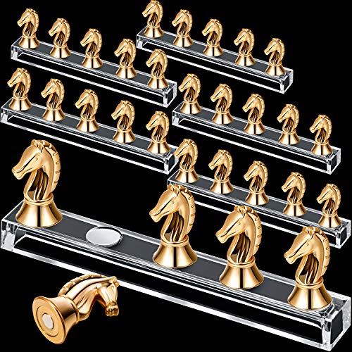 6 Sets Magnetic Nail Tips Holders Acrylic Nail Display Stands Nail Practice Stand Nail Art Training Stands for DIY Nail Salon Manicure Tool, Horse Style (Rose Gold)