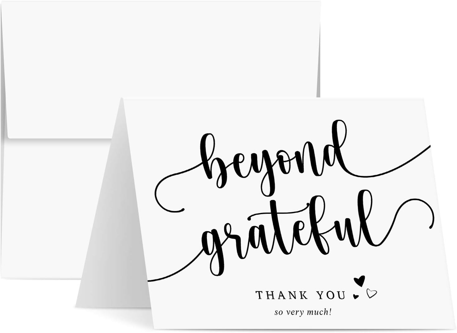 Beyond Grateful Thank You Cards - 10 Pack 4.25x5.5 Inch Blank Note Cards With Envelopes