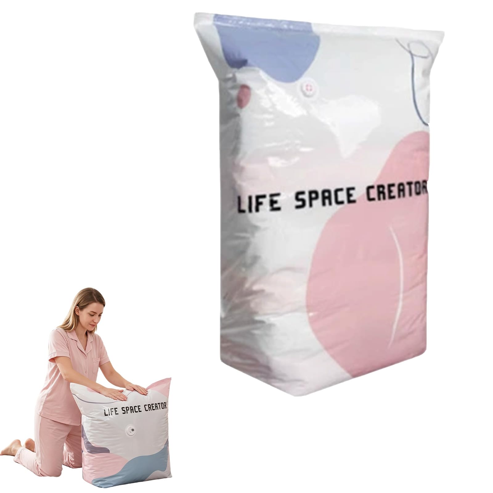 Vacuum Storage Bags, Vacuum Pack Bags for Clothes, No Pump Needed Space Saver Bags for Duvets, Bedding and Blankets, Reusable Compression Storage Bags for Home Organisation (70x50x30cm, 1PC)