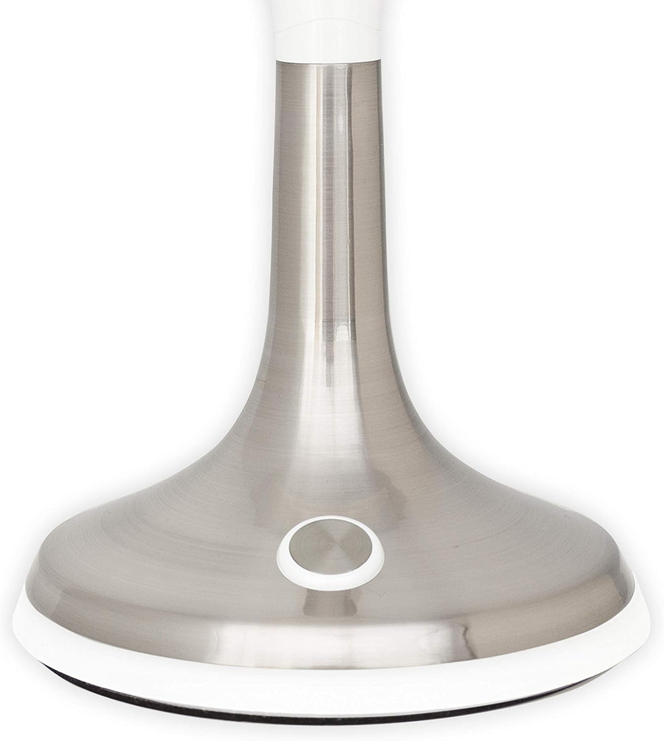 Zadro Solana 9.75 Inch Round LED Ring Light Vanity Counter-Top Mirror, 360 Swivel 7.5 Inch 2 Sided Magnified Glass Mirrors, 6500K 4500K 3200K Smart Dimmer Lamp, Plug in (8X/1X, White/Satin Nickel)