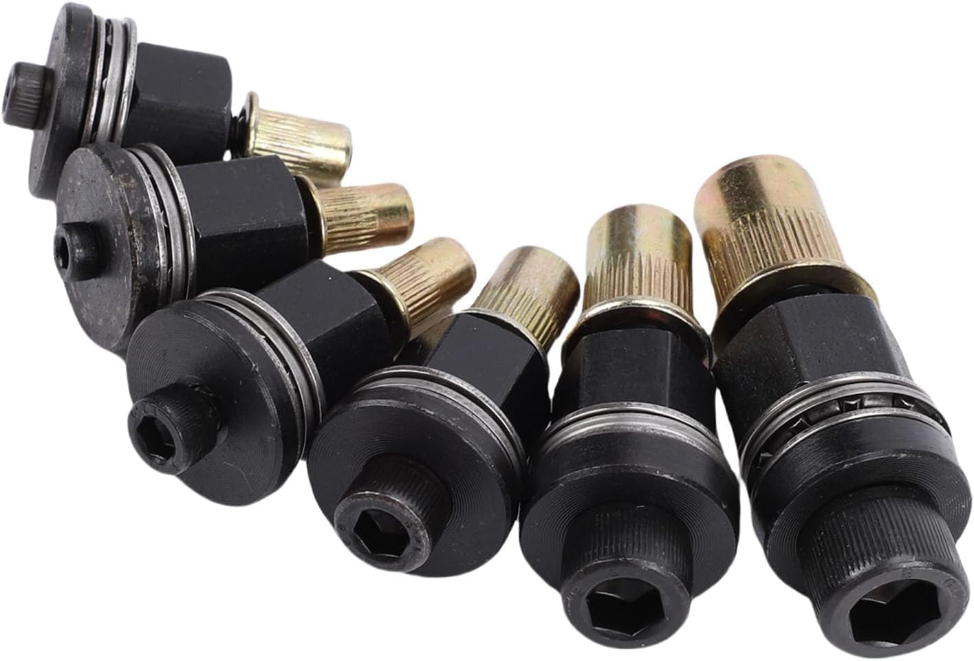 Rivet Tool Mandrels, 6Pcs Hand Rivet Nut Tool Mandrel Set with Common Sizes 10 24 6 32 8 32, for Riveting Sheet Metal Pipes in Automotive Furniture Construction