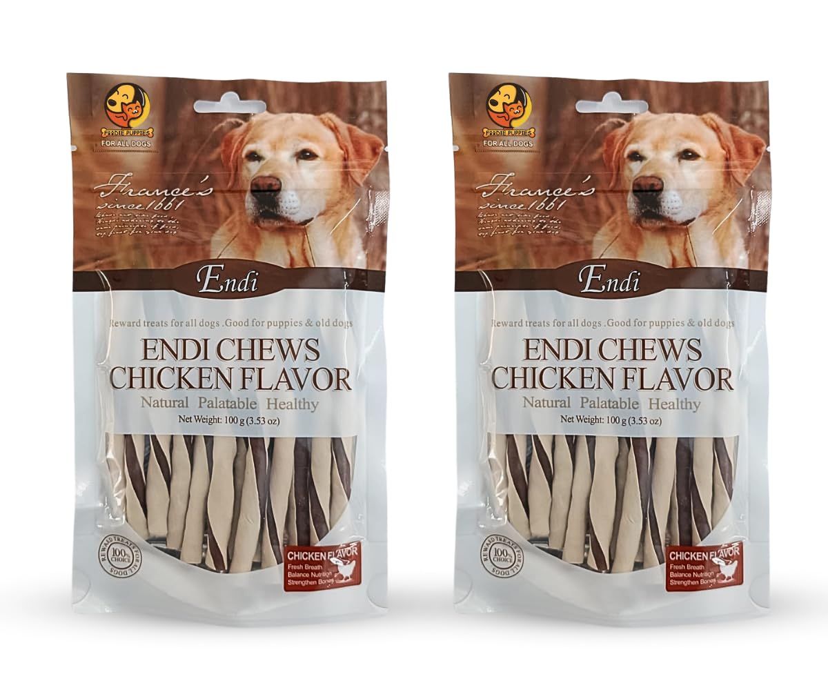 Foodie Puppies Healthy Dual Color Chew Twists Stick (Milk & Chicken Flavor - 100g, Pack of 2) for Dogs and Puppies | Teeth Cleaning,Training and Dental Care Snack | All Life Stages Treat for Dog (B0C9MGDVS1) Amazon Price History, Amazon Price Tracker
