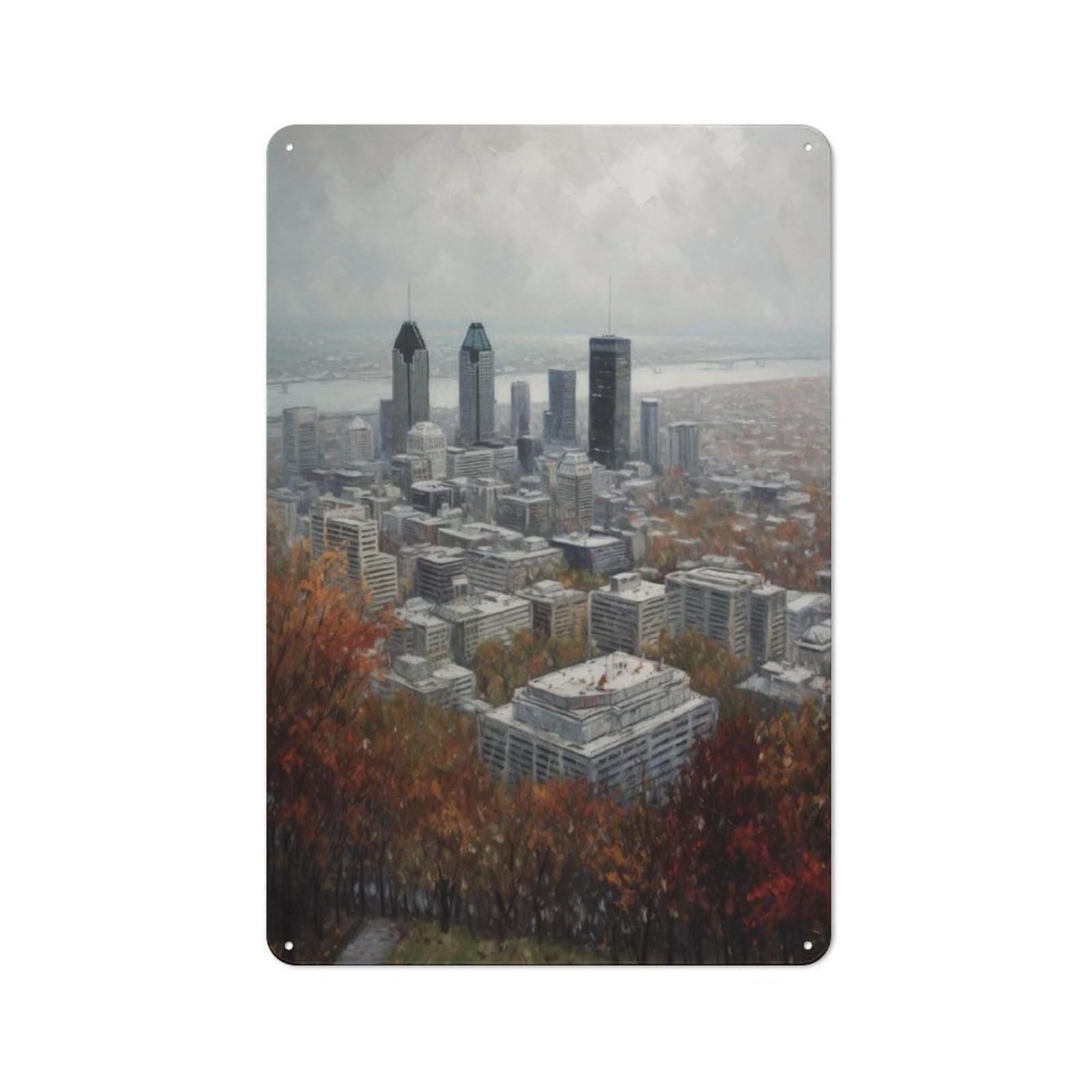 Junmoney Montreal Art Canada Rustic Metal Sign 30X20cm For Hobby Room Or Studio, For Kitchen, Dining Room And Home Bar Wall Decor