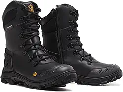 Bota Coturno Masculino Militar Soldier Palmilha de Gel Couro Legítimo Zíper Lateral