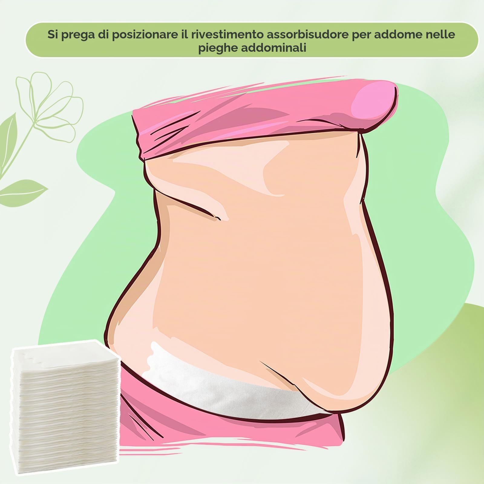 Neer 50 Pezzi Fodera per Pancia per Sudore in Tessuto Non Tessuto Bianco Cuscinetti per Pancia Taglie Forti per Pelle