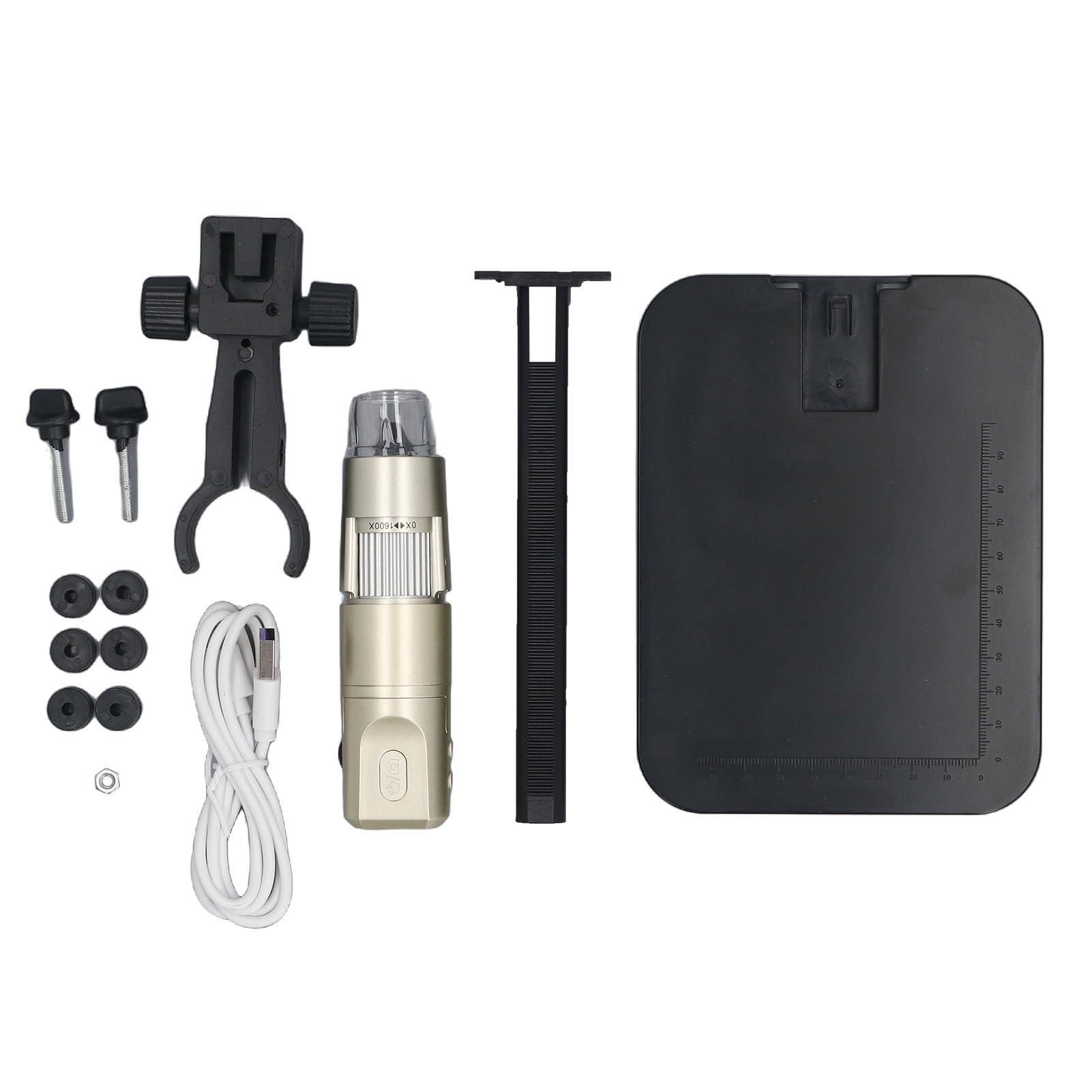 Microscopio Digital USB WiFi 1600X Cámara de Microscopio Portátil con Soporte Ajustable, Compatible con, OS X para Recolección de Sellos, Inspección de PCB