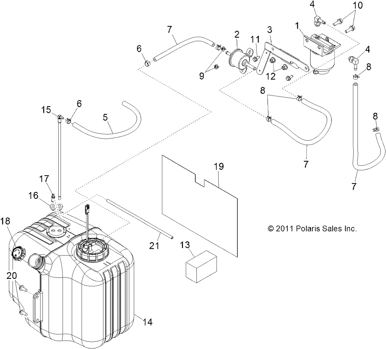 Polaris Ranger Gas Tank Cap, Diesel, Genuine OEM Part 5438540, Qty 1