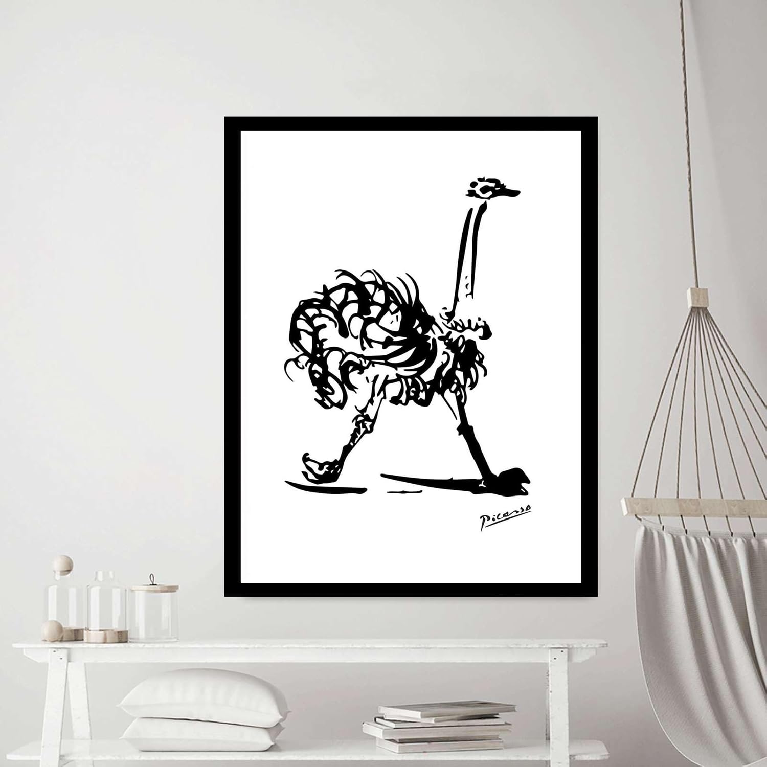 Rikin Liuff Pablo Picasso Strauß Blcak Weiß Wandkunst Picasso Drucke Picasso Poster Pablo Picasso Leinwand Malerei für Zuhause Bild Dekor 50x70cm Kein Rahmen