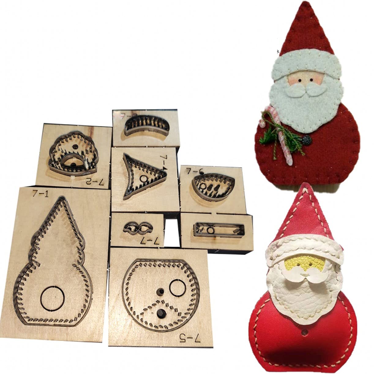 Molde de madera de acero, troquelado de cuero, molde de troquelado para álbumes de recortes, herramienta de plantilla para manualidades, colgante de decoración de Papá Noel