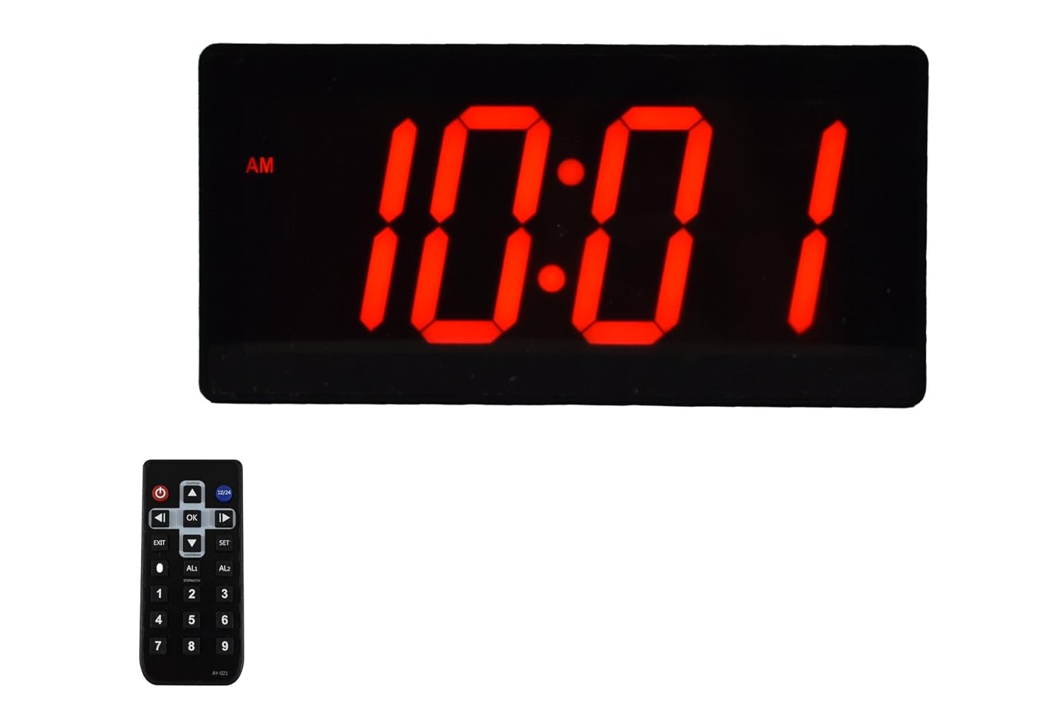 Large Digital Wall Clock Best Alarm Clock with Remote Control 4" Digits LED Calendar and