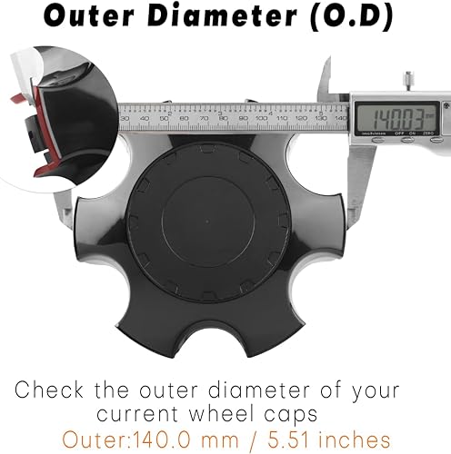 Miniatura 3 de GTownWorks Tapones centrales de rueda de 5.512 in para tapones centrales PT280-35170-02, paquete de 4 fundas centrales de repuesto (negro)
