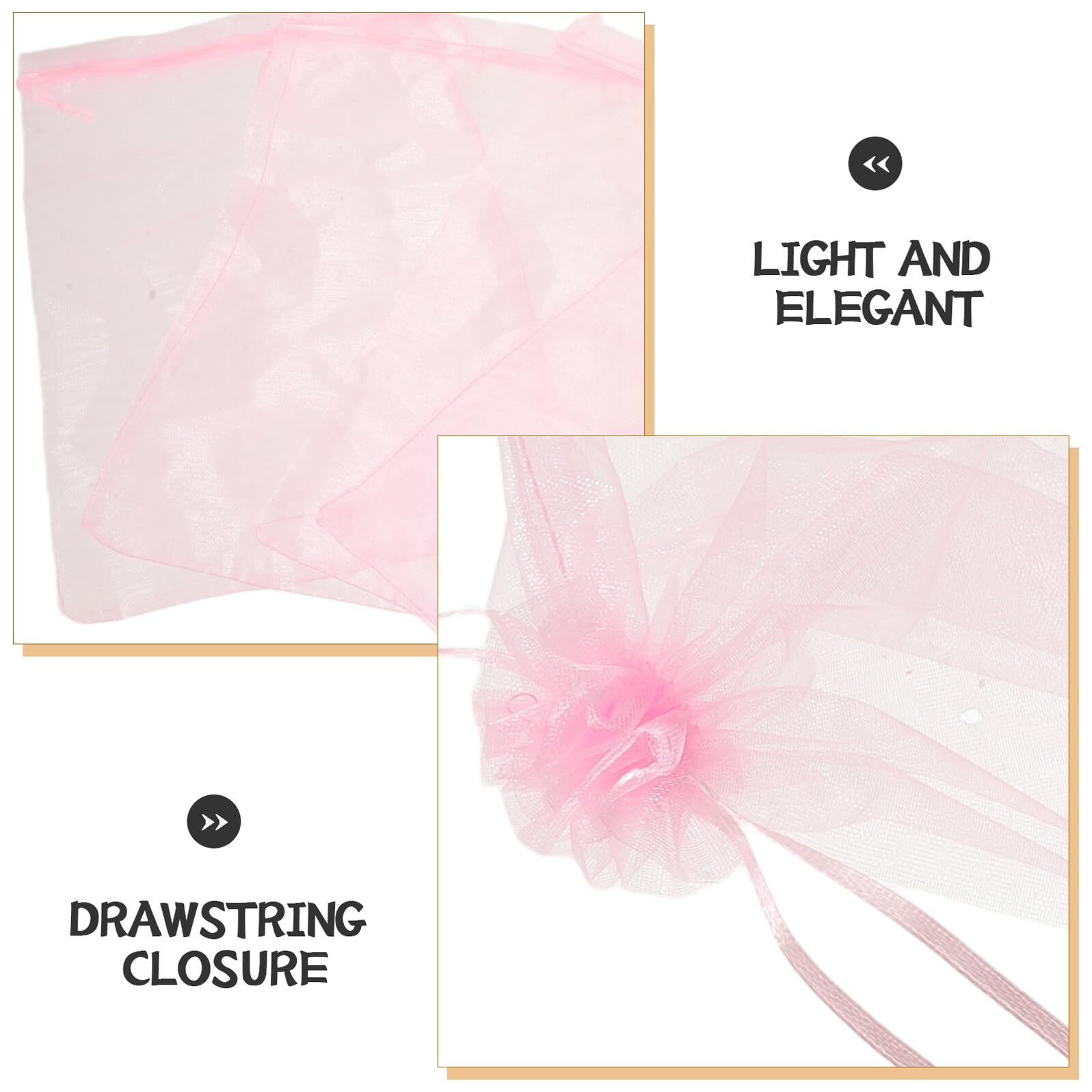 GLEAVI 100stücke Geschenktüten aus Organza für Hochzeiten Netzbeutel mit Kordelzug für Süßigkeiten Schmuck und Gastgeschenke