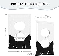 Vista 5 de Cubierta decorativa para interruptor de luz dúplex de 1 banda, placa frontal eléctrica, placa de receptáculo para baño, cocina, decoración del hogar