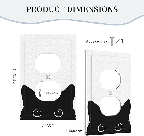 Miniatura 5 de Cubierta decorativa para interruptor de luz dúplex de 1 banda, placa frontal eléctrica, placa de receptáculo para baño, cocina, decoración del hogar