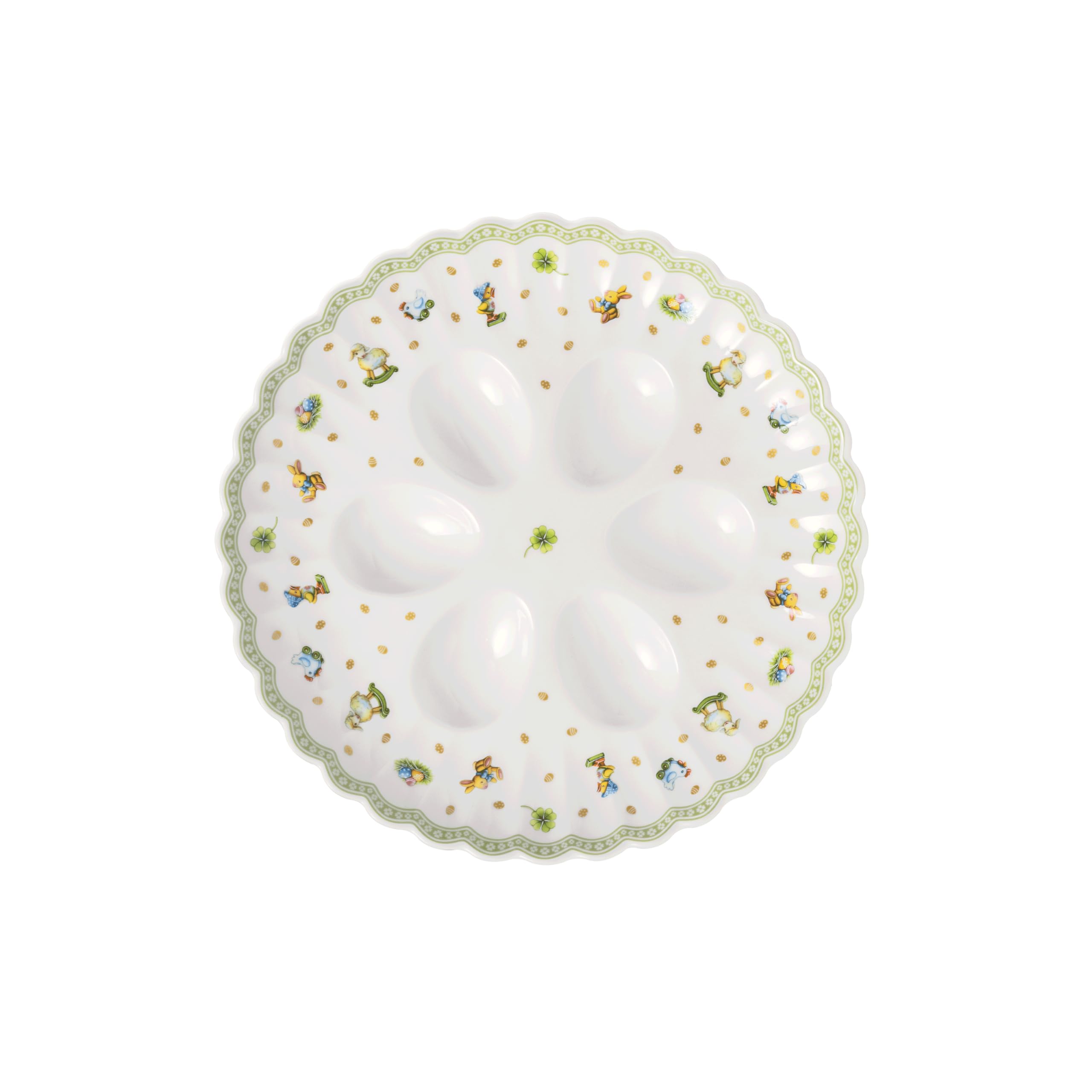 Villeroy & Boch – Easter Delight Egg Plate, Premium Porcelain, Nostalgic Patterns, Gold Details, Plate for 6 Eggs, Easter Decoration