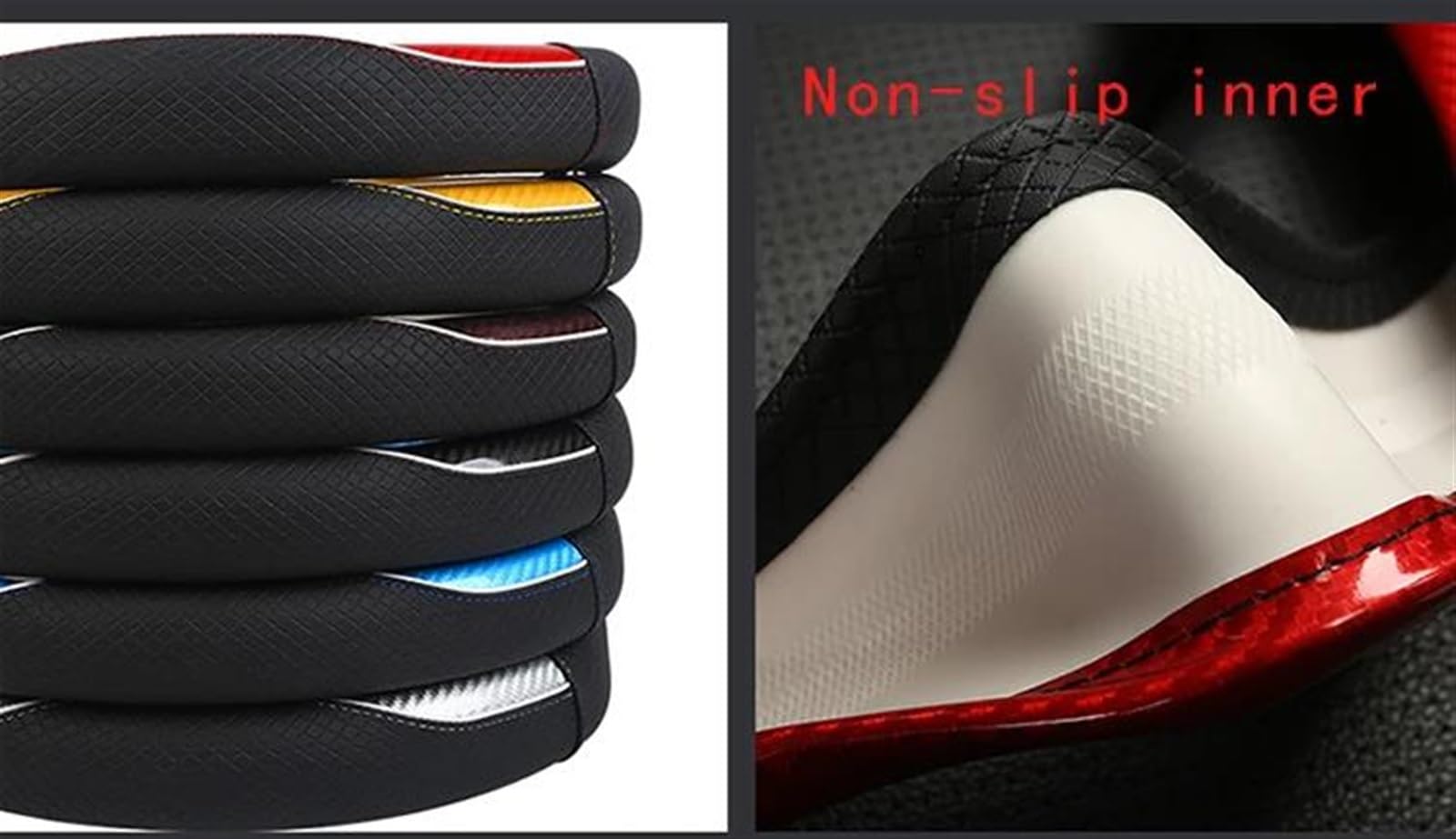 Accessori Per Coprivolante In Pelle Microfibra Antiscivolo Per Interni Auto Per MG 3 5 6 7 ZS HS GS EHS EZS GT EV RX(Red O shape)