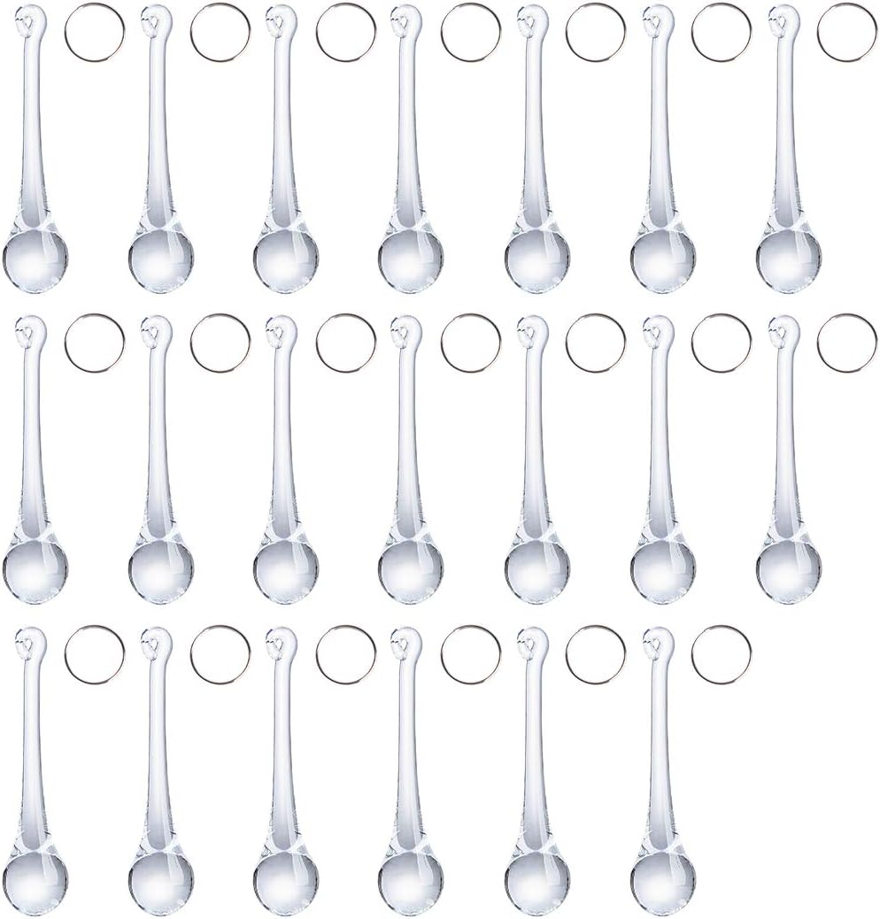 LONGWIN 20pcs 3inch Crystal Teardrop Chandelier Pendant Parts Wedding Party Christmas Tree Decorations Ornaments