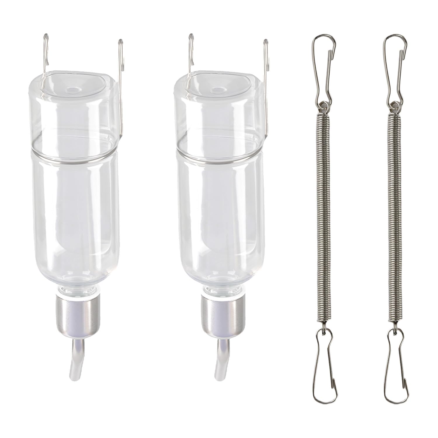 Wellrun 2 Pack Rabbit Water Bottle 180ml,Hanging Small Animal Drinking Dispenser,Automatic Water Feeder for Hamster,Chinchilla,Guinea Pig,Bunny