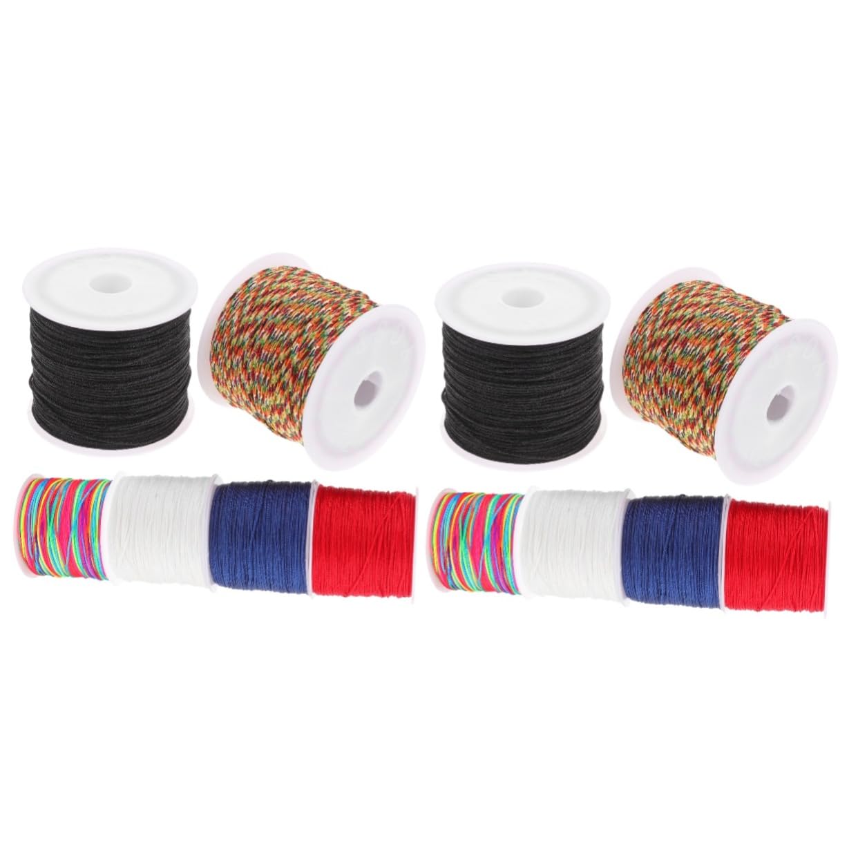 NUOBESTY 2 Sets Perlenschnur-Faden Zum Herstellen Geflochtener Schmuckschnur-Faden Für Die Herstellung Von Halsketten Armbändern Und Schmuck 6 Rollen * 2