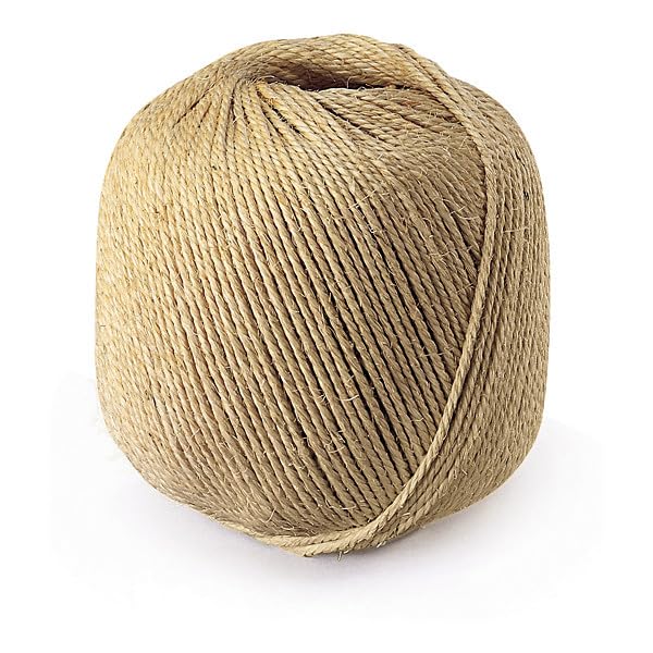 Natural Sisal Twine 2 Ply 750m 2 to 3mm thickness 2kg 2/300m Large Ball Garden and Packaging String