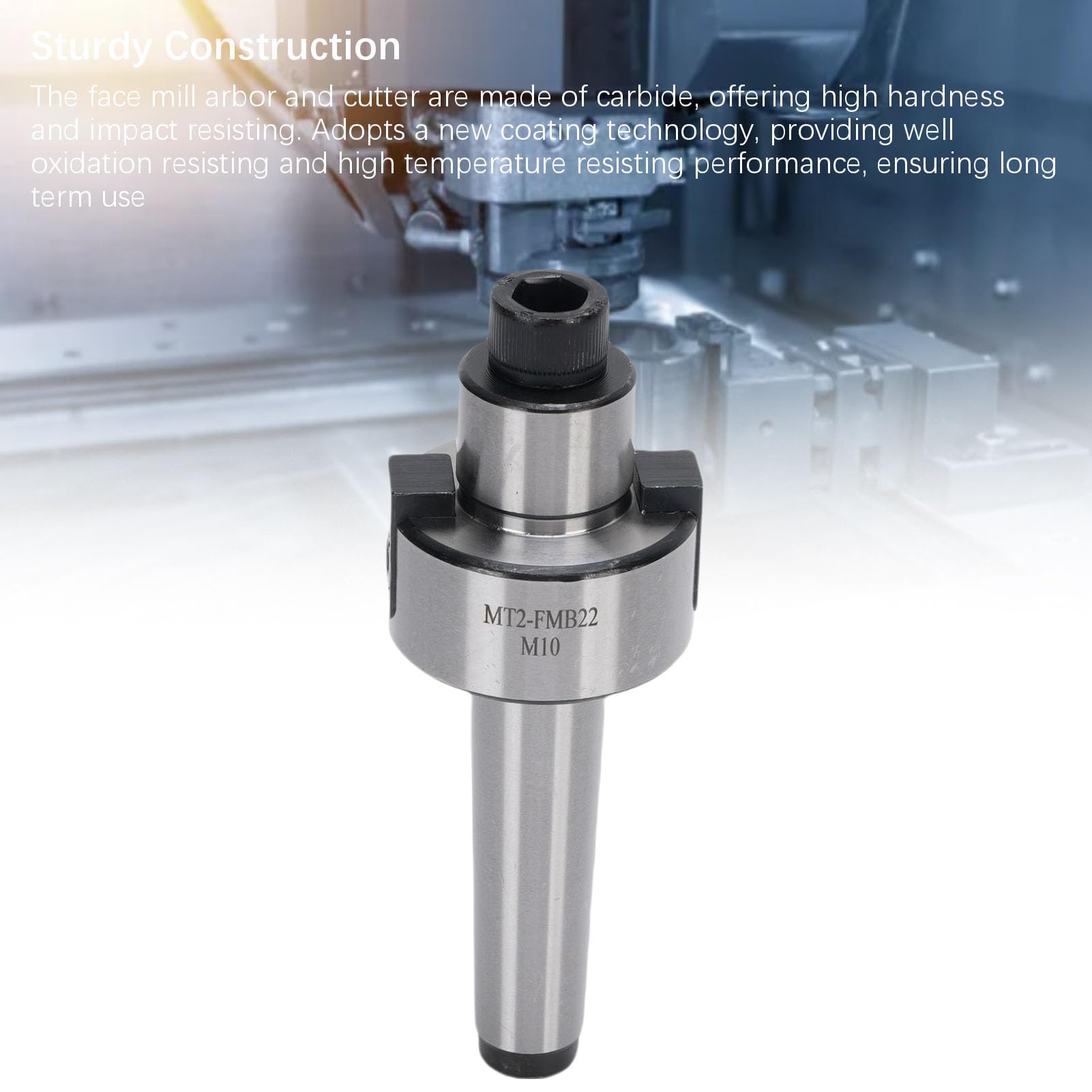 YWBL-WH Kit Fresa per Spianatura MT2 FMB22 Portafresa CNC Indicizzabile Ad Alta velocità con 10 Inserti in Metallo Duro APMT1604 per Fresatrici, Foratrici e Alesatrici