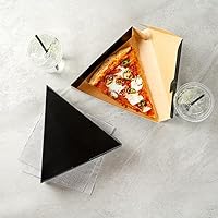 Vista 7 de Restaurantware Eco Pie - Cajas de pizza de 9.3 x 10.3 x 1.8 pulgadas, 100 contenedores de rebanadas de pizza con cubierta de almeja, con bloqueo