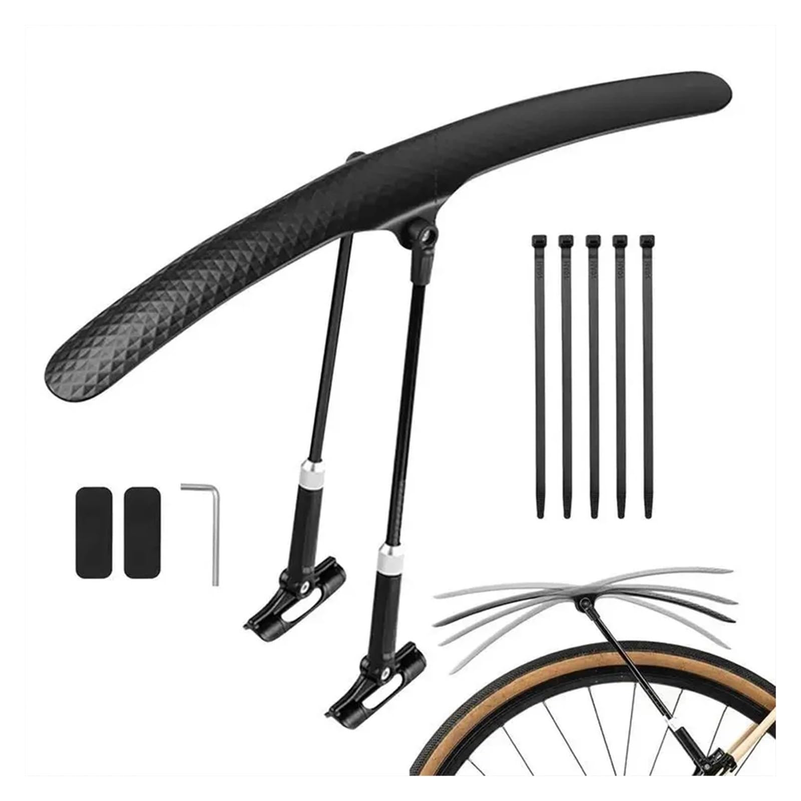 Fahrradkotflügel, Schnellspanner, Rennrad-Schutzblech for 700C-Reifen, Hinten Oder Vorne, Fahrrad-Schlammwasserschutz