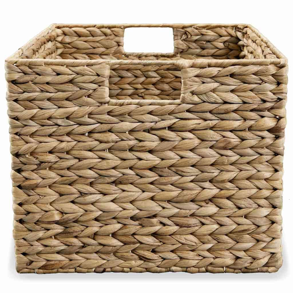 Ablagekorb-Set 3 STK Wasserhyazinthe mit Metallrahmen in Braun Verschiedene Größen 25-35 cm Ablagekorb für Küche Bad Wohnzimmer Büro zur platzsparenden Aufbewahrung und Ordnungssystem