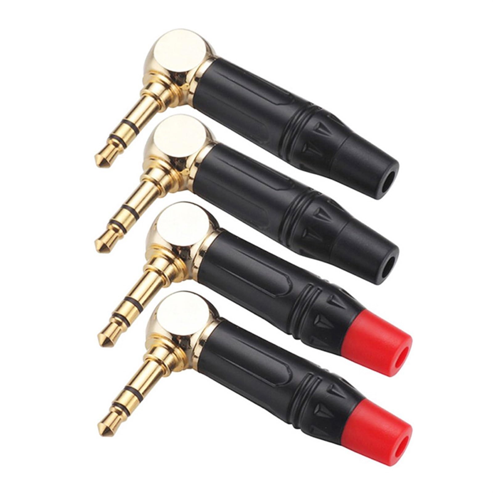 Prise stéréo 3.5mm, 10 pièces/lot, prise casque à Angle droit, 3.5mm, 3 pôles, prise mâle stéréo, à souder, 3 broches (Color : Black Tube)