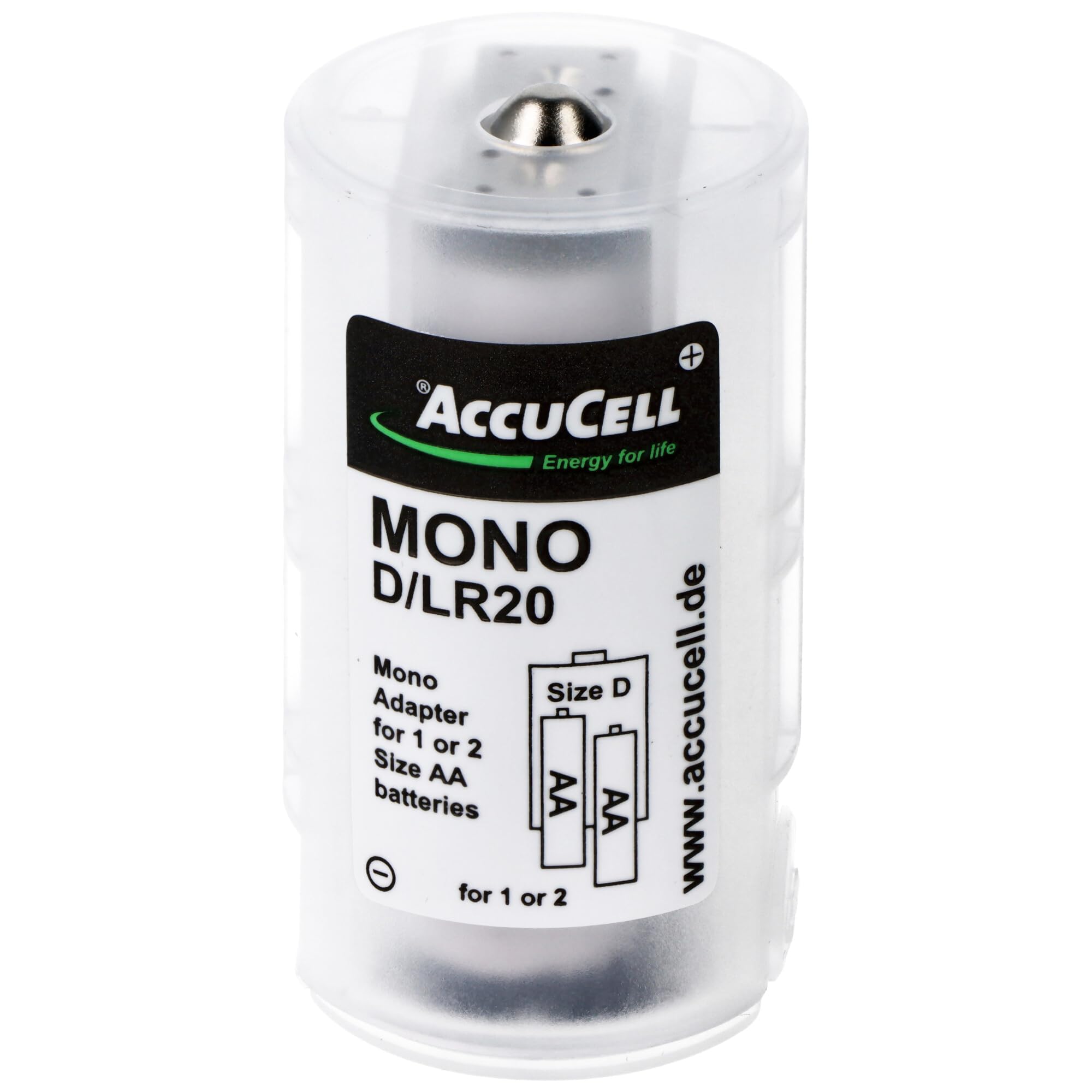Lot de 2 adaptateurs universels mono D pour 1 ou 2 piles Mignon, AA, LR6, FR6 ou piles - Porte-piles AA Mignon (plastique)