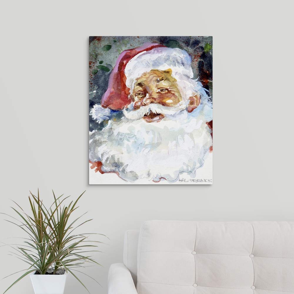 Amazon.com: CANVAS ON DEMAND Santa Face Canvas Wall Art Print