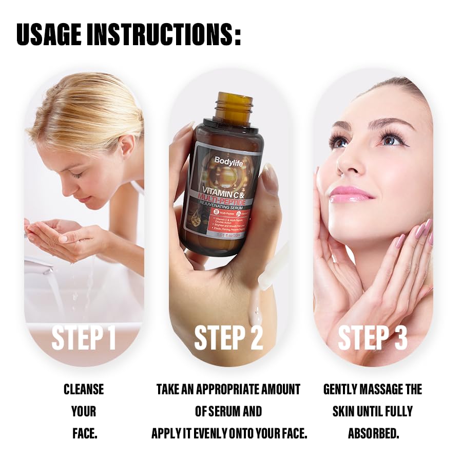 Miniatura 5 de Suero facial multipéptido para antienvejecimiento con aumento de colágeno, reduce las arrugas suero hidratante facial, con acetil hexapéptido8,